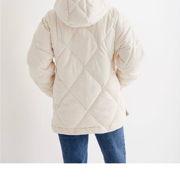 MADEWELL Corduroy Holland Quilted Puffer Parka size XL NWOT - Picture 2 of 7